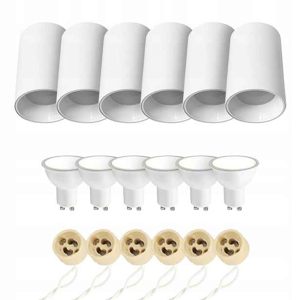 6x Horoz Stropní nástěnné svítidlo Tuba Salsa-l GU10 Bílá GU10 6W 4200K