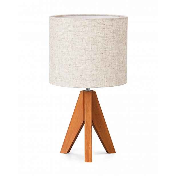 Dřevěná stolní lampa s trojnohým stojanem Edishine, objímka E27 (max. 60W), žárovka G45 4W 2700K