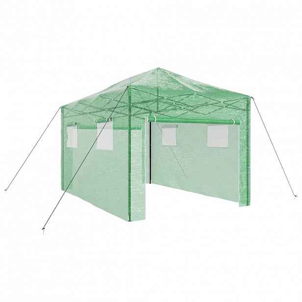 vidaXL Skleník s pop-up rámem Zelená 290 x 430 x 315 cm Železo