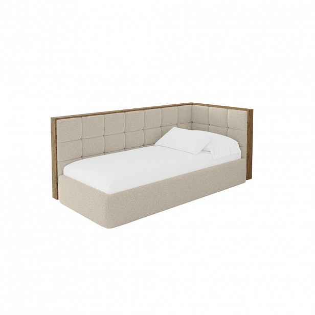 ALTDECOR JEDNOLŮŽKOVÁ POSTEL pro mládež s úložným prostorem, vlevo - SOVY 80x200 tmavě béžová