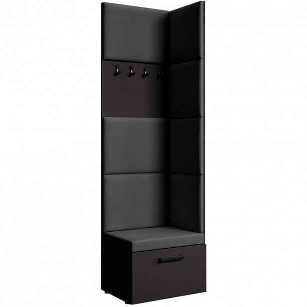 Beautysofa PŘEDSÍŇOVÁ sestava Margaret V 81/203/43 s čalouněnými panely, černá