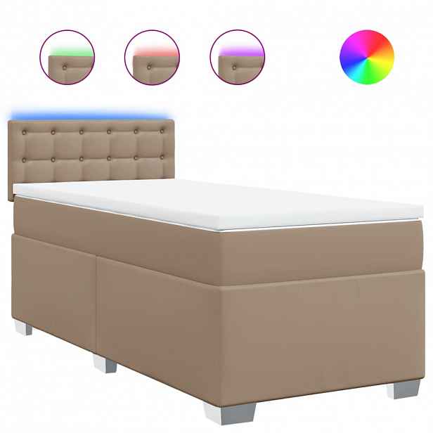 vidaXL Box spring postel s matrací cappuccino 90x190 cm umělá kůže