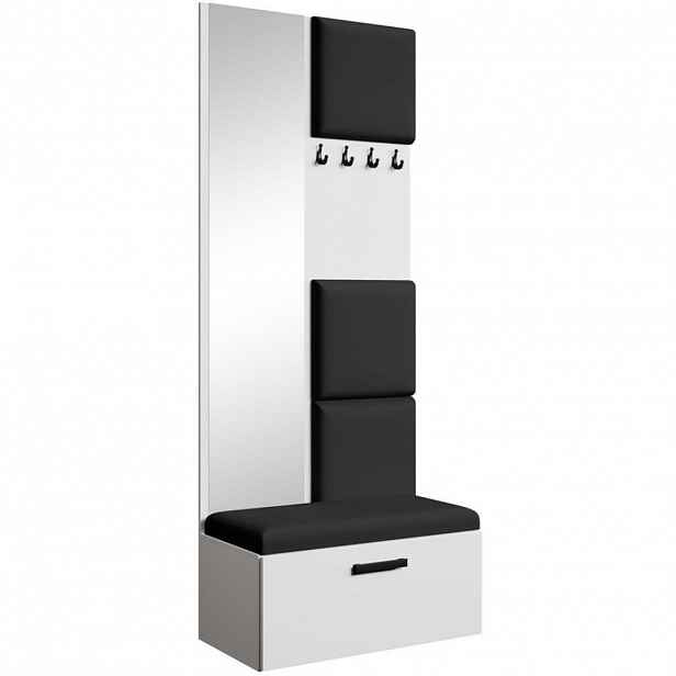 Beautysofa PŘEDSÍŇOVÁ sestava Margaret III 81/203/43 s čalouněnými panely, bílá|černá