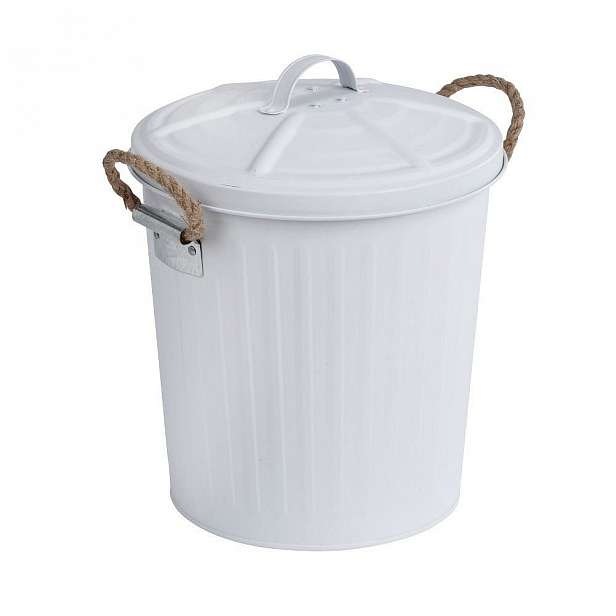Bílý odpadkový koš z nerezové oceli Wenko