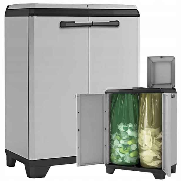 Skříňka Koš Na Třídění Odpadků Na Sáčky Eco Do Kuchyně Stojan 2 Komory 220 L