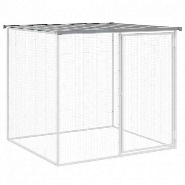 vidaXL Klec pro kuřata se střechou světle šedá 103 x 98 x 90 cm ocel