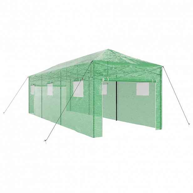 vidaXL Skleník s pop-up rámem Zelená 290 x 870 x 315 cm Železo