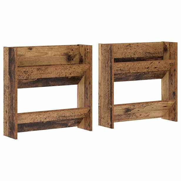 vidaXL Skříň na obuv 2 ks 60 x 18 x 60 cm Kompozitní dřevo Staré dřevo
