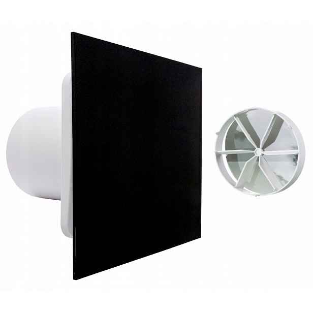 Koupelnový Ventilátor Vents FI125 Časový spínač Černý Tichý 29dB Ventil