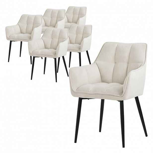ML-DESIGN JÍDELNÍŽIDLA, SADA 6 KS, krémová froté látka