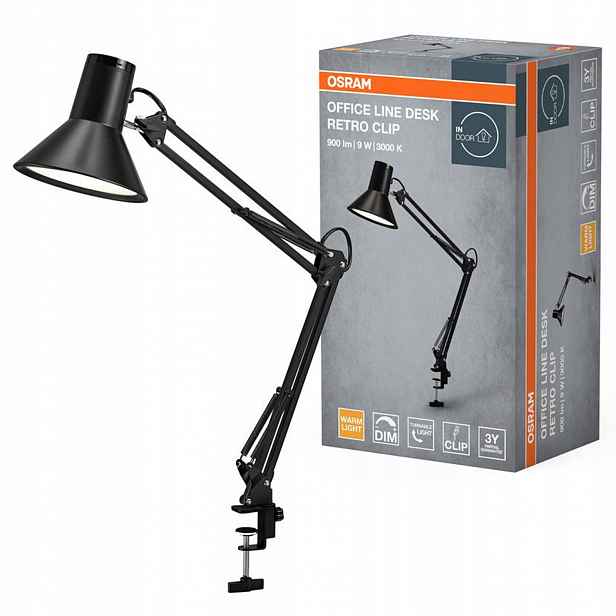 Stolní Led stolní lampa stmívatelná 9W 3000K 393lm černá Office Line