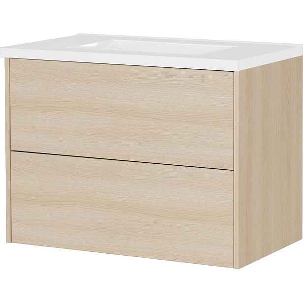Závěsná skříňka pod umyvadlo v dekoru dubu v přírodní barvě 81x61 cm Bodera – Germania