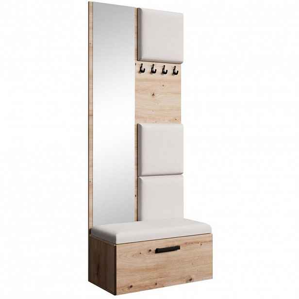 Beautysofa PŘEDSÍŇOVÁ sestava Margaret III 81/203/43 s čalouněnými panely, dub artisan|černá