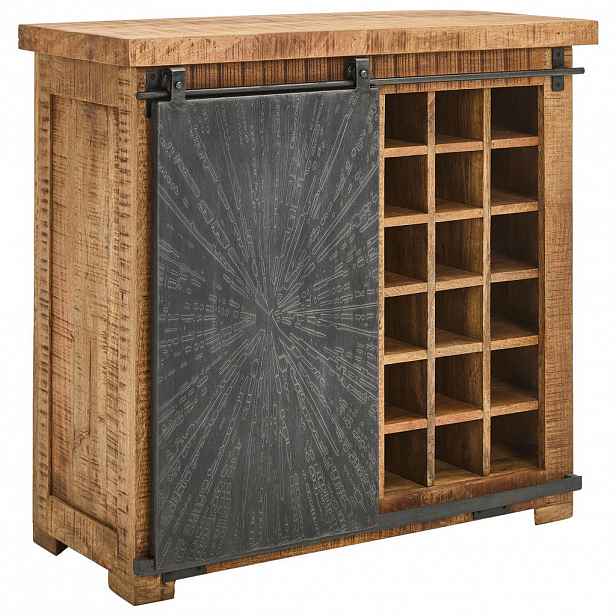 Ambia Home SKŘÍŇ NA VÍNO, přírodní barvy, černá, 90/85/40 cm