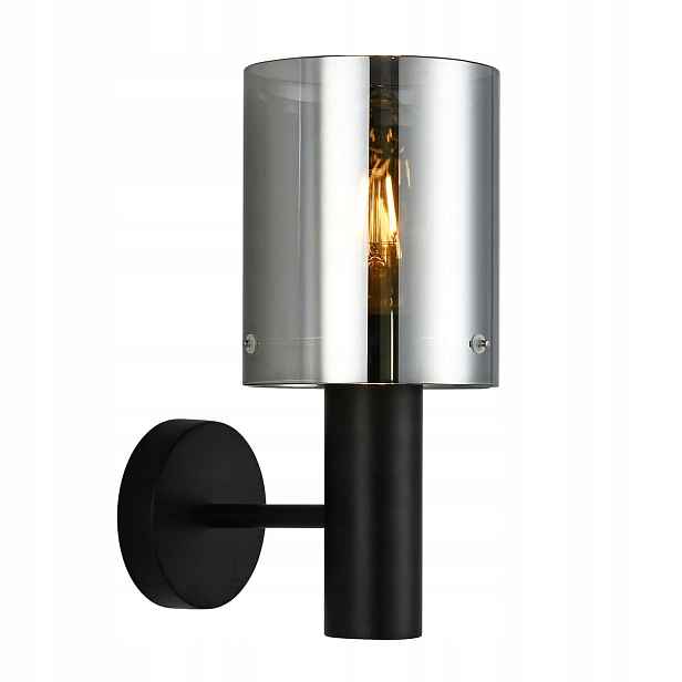 Moderní nástěnná lampa Italux Sardo Led černá, sklo, E27, IP20