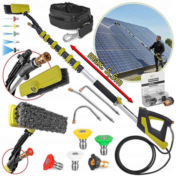 Teleskopický Nástavec 5,5 m pro myčku Karcher Easy!Lock pro fasádní střechu solárů