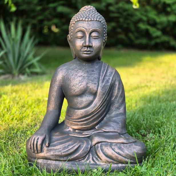 Velký Buddha 50 cm 26 kg barva měděná Betonová figurka, zahradní dekorace