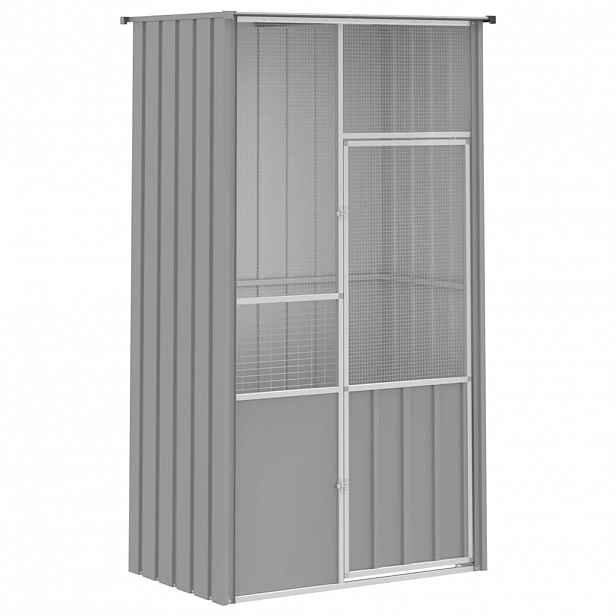 vidaXL Ptačí klec šedá 115 x 78 x 200 cm pozinkovaná ocel