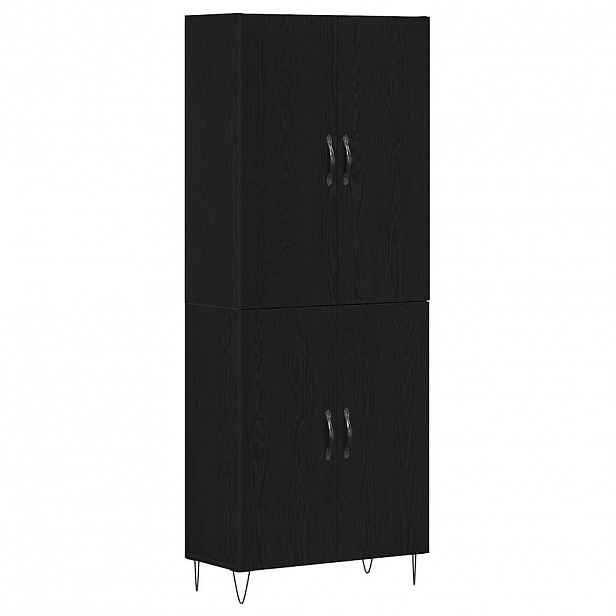 vidaXL Vysoký bufet 2 ks Černý dub 69,5 x 34 x 180 cm Kompozitní dřevo