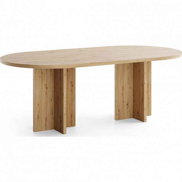 WFL GROUP JÍDELNÍ STŮL Aster Oválný, Dub Artisan Světle Hnědý 204/90/75 cm