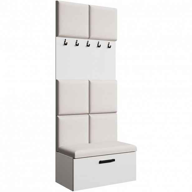 Beautysofa PŘEDSÍŇOVÁ sestava Margaret I 81/203/43 s čalouněnými panely, bílá|černá