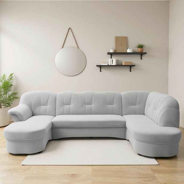 MID.YOU SEDACÍ SOUPRAVA, textil, barvy stříbra