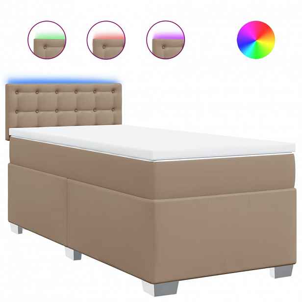 vidaXL Box spring postel s matrací cappuccino 90x200 cm umělá kůže