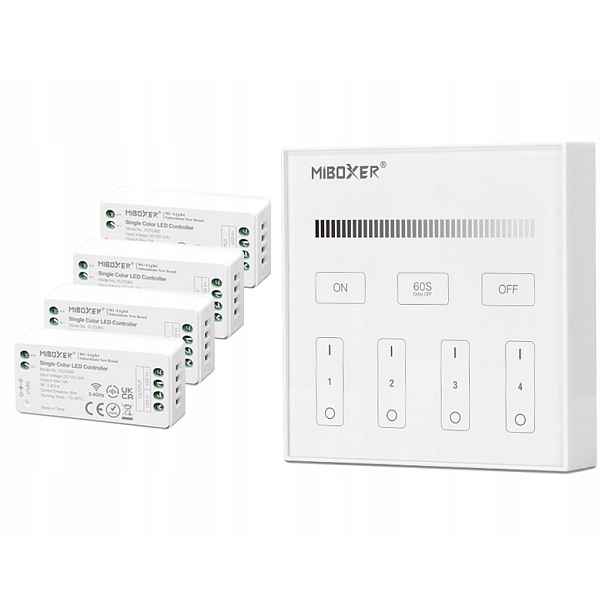 4 X Zónový Nástěnný Panel Ovladač 576W Milight