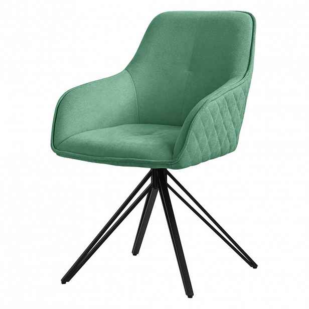 ML-DESIGN OTÁČIVÁ JÍDELNÍ ŽIDLE Zelená tkanina
