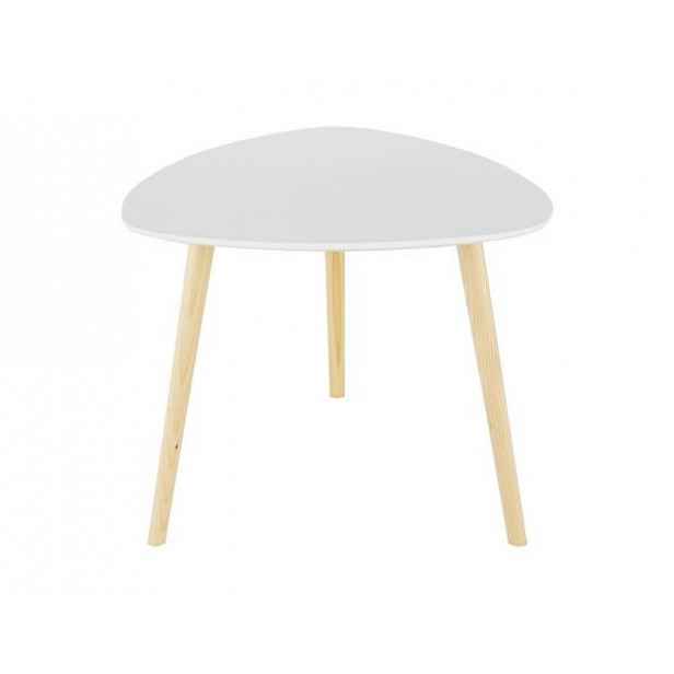 Příruční stolek, bílá/přírodní dřevo, TAVAS
