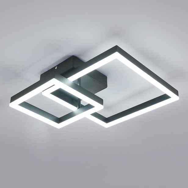 Stropní Led lampa, černý čtvercový lustr, moderní, 36W, 6500K