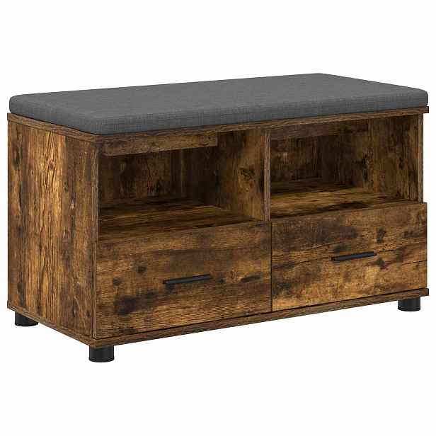 vidaXL Chodbičková lavice Uzený Dub 80 x 38 x 46 cm