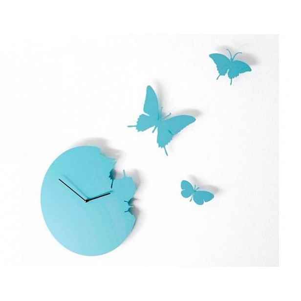 Designové hodiny Diamantini a Domeniconi Butterfly sky blue 40cm