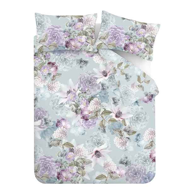Světle modré povlečení na jednolůžko 135x200 cm Floral Serenity – RHS