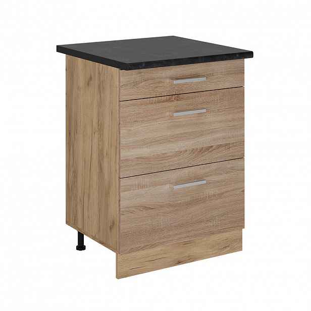 Vicco SPODNÍ SKŘÍŇKA KUCHYŇSKÉ LINKY R-Line Sonoma 60 cm se zásuvkami, PD Antracit