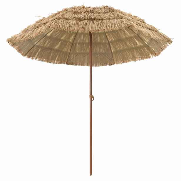vidaXL Plážový slunečník 205 x 205 x 210 cm Polyester a ocel Přírodní