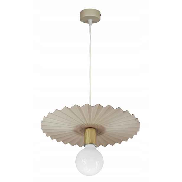 Závěsná stropní lampa lustr Vějíř kovová béžová zlatá stropní lampa