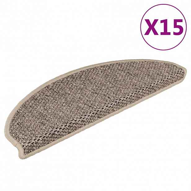vidaXL Samolepící nášlapy na schody vzhled sisal 15 ks 65x21x4 cm