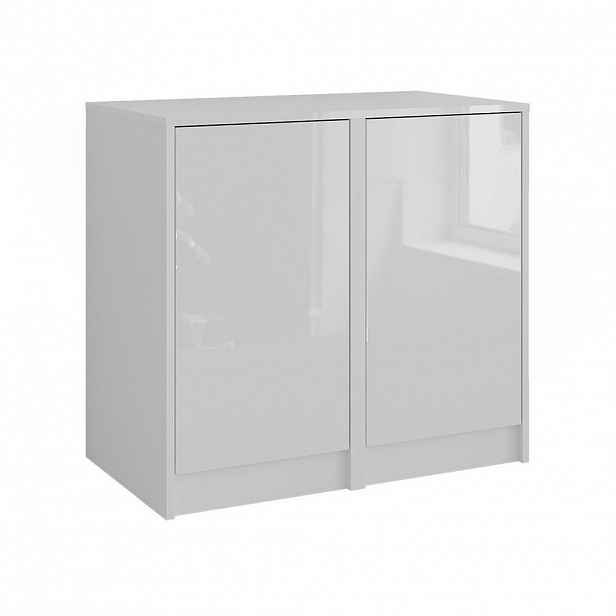 Vicco KREDENC Sherry Bílá/bílý vysoký lesk 80.2 x 76 cm 2 díly