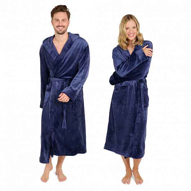 Blumtal ŽUPAN pro ženy a muže S - s podšitou kapucí ze 100% bavlny, tmavě modrý