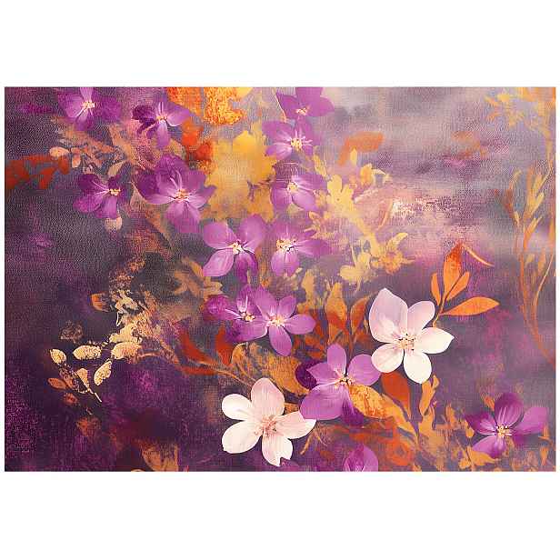 Fototapeta Růžové Květy Zlatá Ložnice Obývací Pokoj Tapeta Flizelina 150x105