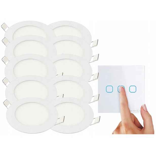 Sada Halogenové stropní lampy 3W 10x Vypínač