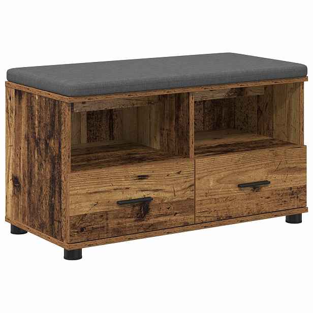 vidaXL Chodbičková lavice Staré dřevo 80 x 38 x 46 cm