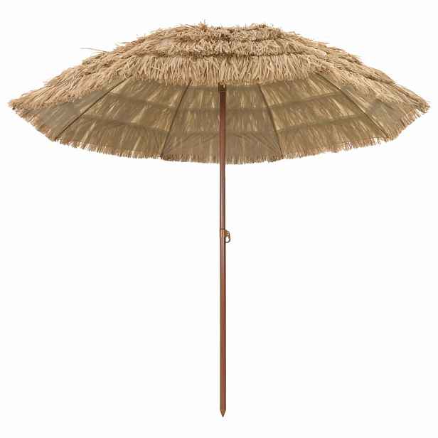 vidaXL Plážový slunečník 255 x 255 x 255 cm Polyester a ocel Přírodní