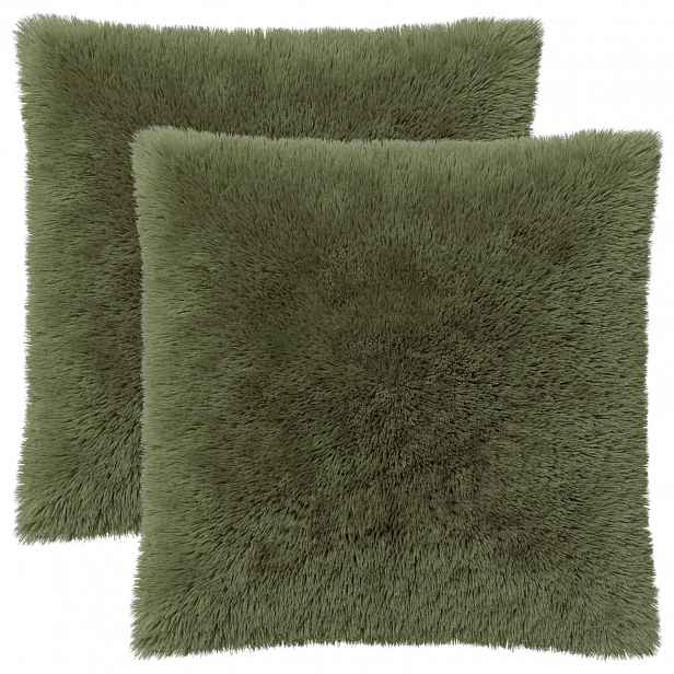 vidaXL Povlak na polštář 2 pcs HEERLEN Zelená 55 x 55 cm PV fleece