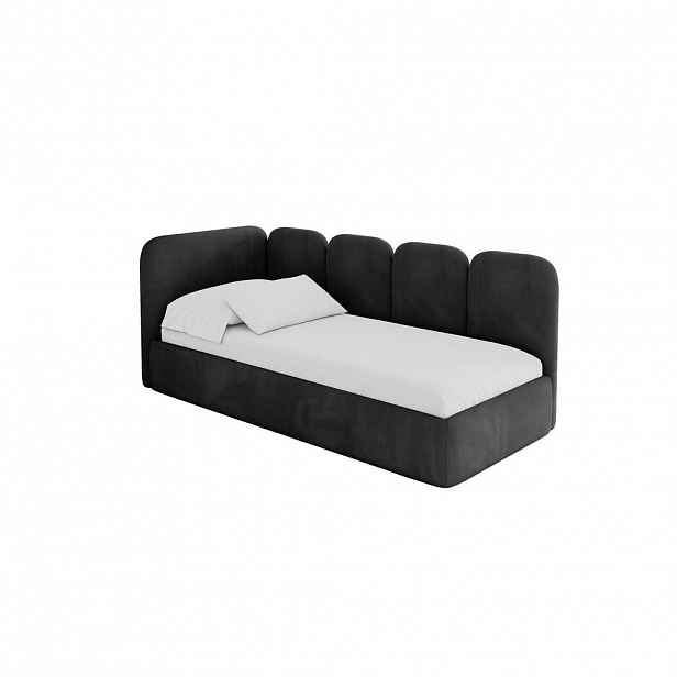 ALTDECOR JEDNOLŮŽKOVÁ POSTEL pro mládež s úložným prostorem, vpravo - VELY 80x200 černá