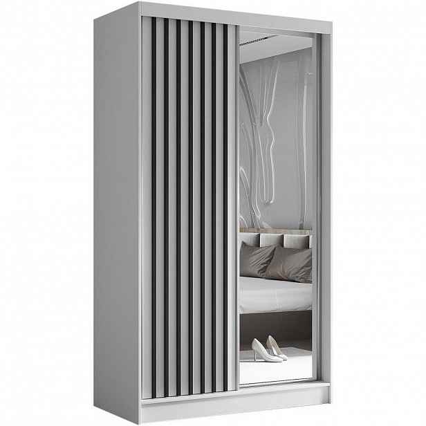 Beautysofa SKŘÍŇ s posuvnými dveřmi Helix 120/216/61 bílá + černá