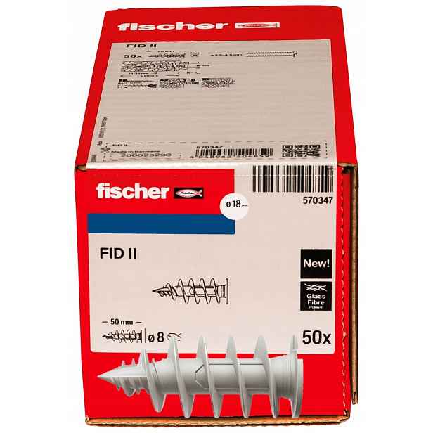 Kolíky Hlemýžď Pro Upevnění V Tepelné Izolaci 50 mm Fischer Fid II 50 Ks