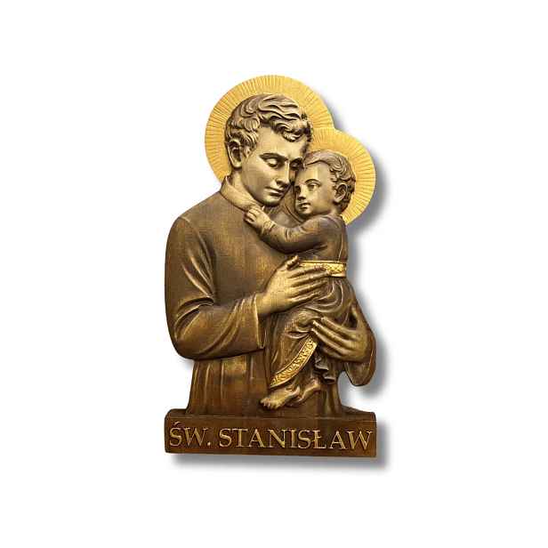 Svatý Stanislav 30 cm vyřezávaný dřevěný obraz dárek k výročí svatba