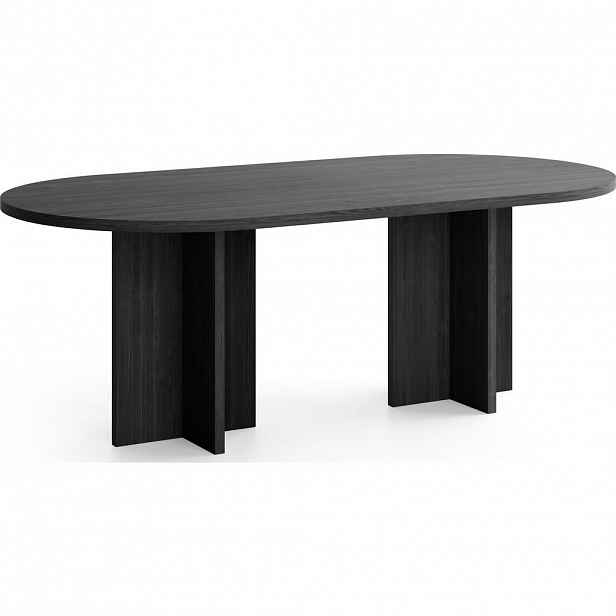 WFL GROUP JÍDELNÍ STŮL Aster Oválný, Jasan Černý 204/90/75 cm